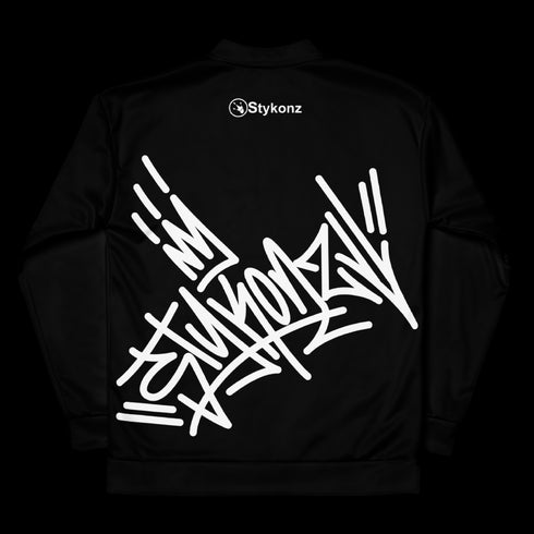Women’s Graffiti Bomber Jacket – Black Style Master Tag | Hip - Hop Streetwear Jacket - Stykonz Graffiti Streetwear