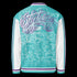 Women’s Graffiti Bomber Jacket – Stykonz Turquoise Mix Script | Hip - Hop Streetwear Jacket - Stykonz Graffiti Streetwear