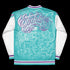 Women’s Graffiti Bomber Jacket – Stykonz Turquoise Mix Script | Hip - Hop Streetwear Jacket - Stykonz Graffiti Streetwear