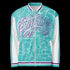 Women’s Graffiti Bomber Jacket – Stykonz Turquoise Mix Script | Hip - Hop Streetwear Jacket - Stykonz Graffiti Streetwear