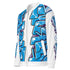 Women’s Graffiti Bomber Jacket – White Ice - Block Blockbuster | Hip - Hop Streetwear Jacket - Stykonz Graffiti Streetwear