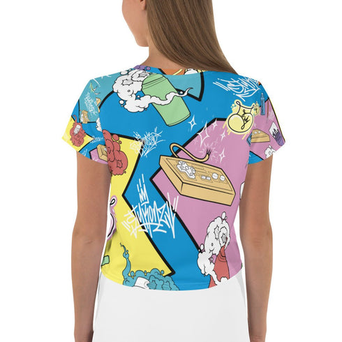 Women's Graffiti Crop Tee 90's Elements Throw Ups and Tags - Stykonz Graffiti Streetwear