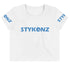 Women's Graffiti Crop Tee B - Blue Scriptkonz II Block - Stykonz Graffiti Streetwear