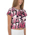 Women's Graffiti Crop Tee Black Cherry - Stykonz Graffiti Streetwear