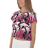 Women's Graffiti Crop Tee Black Cherry - Stykonz Graffiti Streetwear