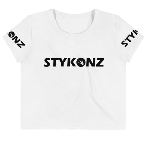 Women's Graffiti Crop Tee Black Stykonz Block - Stykonz Graffiti Streetwear