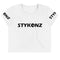 Women's Graffiti Crop Tee Black Stykonz Block - Stykonz Graffiti Streetwear