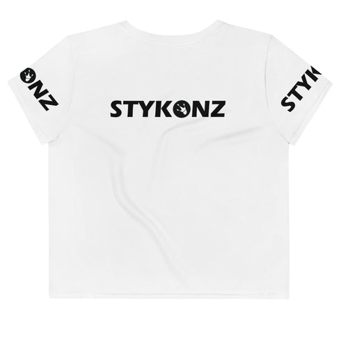 Women's Graffiti Crop Tee Black Stykonz Block - Stykonz Graffiti Streetwear