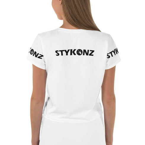 Women's Graffiti Crop Tee Black Stykonz Block - Stykonz Graffiti Streetwear