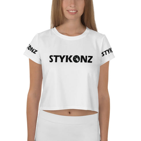 Women's Graffiti Crop Tee Black Stykonz Block - Stykonz Graffiti Streetwear