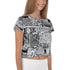 Women's Graffiti Crop Tee B&W Comic Stykonz 1 - Stykonz Graffiti Streetwear