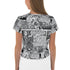Women's Graffiti Crop Tee B&W Comic Stykonz 1 - Stykonz Graffiti Streetwear