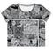 Women's Graffiti Crop Tee B&W Comic Stykonz 1 - Stykonz Graffiti Streetwear