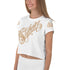 Women's Graffiti Crop Tee Gold on White Scriptkonz - Stykonz Graffiti Streetwear