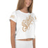 Women's Graffiti Crop Tee Gold on White Scriptkonz - Stykonz Graffiti Streetwear