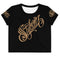 Women's Graffiti Crop Tee Gold Scriptkonz - Stykonz Graffiti Streetwear