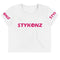 Women's Graffiti Crop Tee Hot Pink Stykonz Block - Stykonz Graffiti Streetwear