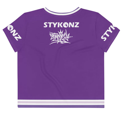 Women's Graffiti Crop Tee Purple Stykonz Crown Central - Stykonz Graffiti Streetwear