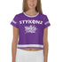 Women's Graffiti Crop Tee Purple Stykonz Crown Central - Stykonz Graffiti Streetwear