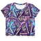 Women's Graffiti Crop Tee Purple Wildstyle - Stykonz Graffiti Streetwear
