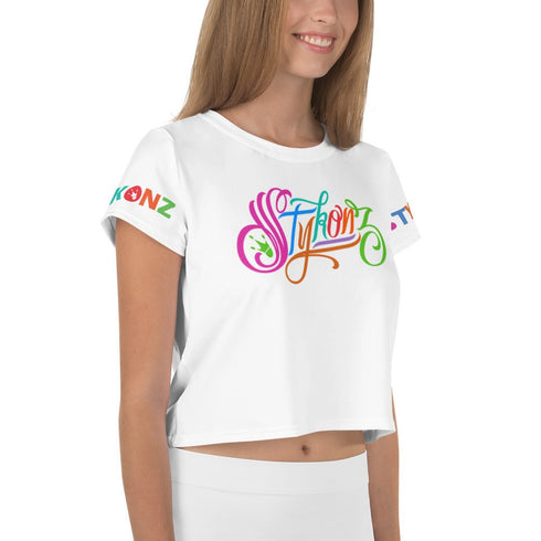 Women's Graffiti Crop Tee Scriptkonz Candy Block - Stykonz Graffiti Streetwear