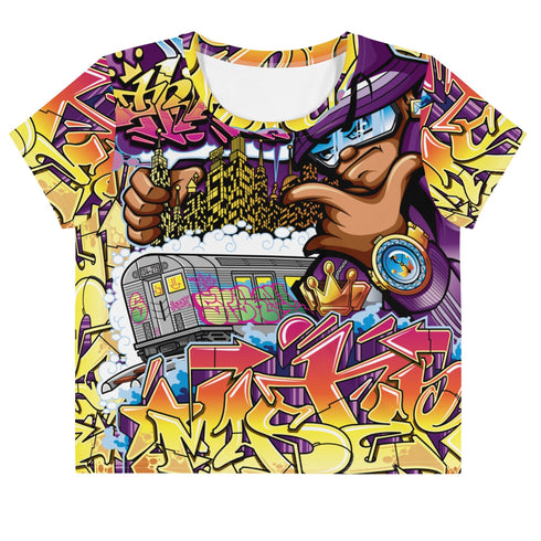 Women's Graffiti Crop Tee The Train Master NY Wildstyle - Stykonz Graffiti Streetwear