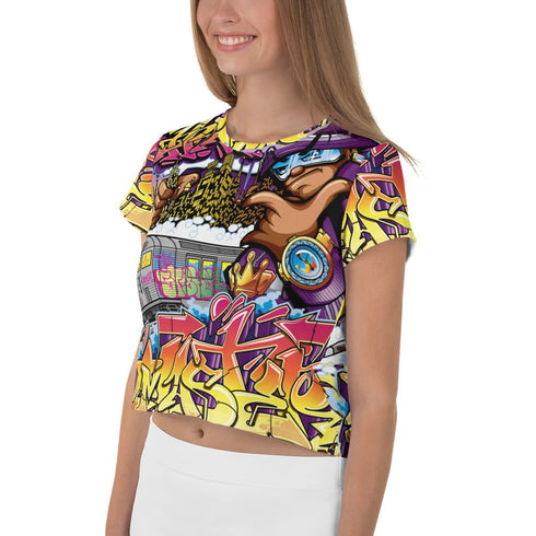 Women's Graffiti Crop Tee The Train Master NY Wildstyle - Stykonz Graffiti Streetwear