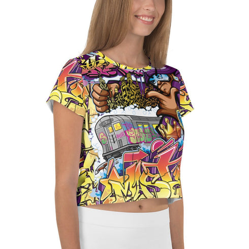Women's Graffiti Crop Tee The Train Master NY Wildstyle - Stykonz Graffiti Streetwear