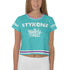 Women's Graffiti Crop Tee Turquoise Stykonz Crown Central - Stykonz Graffiti Streetwear