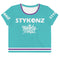 Women's Graffiti Crop Tee Turquoise Stykonz Crown Central - Stykonz Graffiti Streetwear