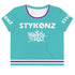 Women's Graffiti Crop Tee Turquoise Stykonz Crown Central - Stykonz Graffiti Streetwear