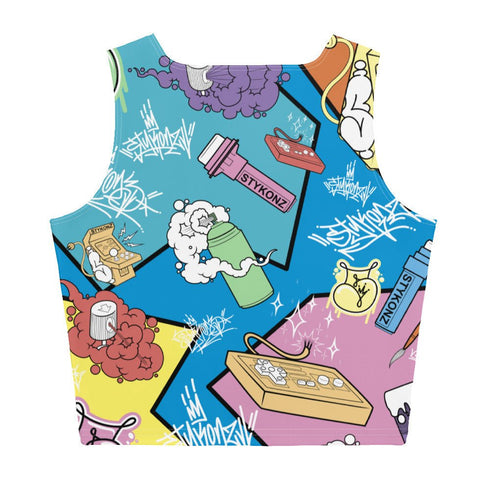 Women's Graffiti Crop Top feat 90's Elements - Stykonz Graffiti Streetwear