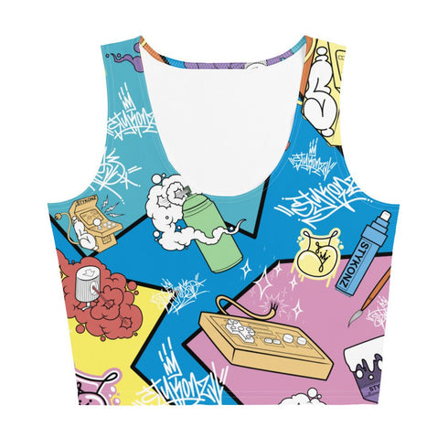 Women's Graffiti Crop Top feat 90's Elements - Stykonz Graffiti Streetwear