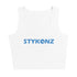 Women's Graffiti Crop Top feat B - Blue Stykonz - Stykonz Graffiti Streetwear