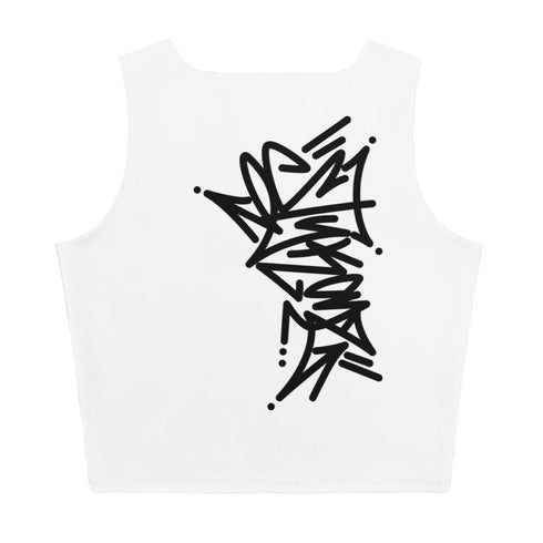 Women's Graffiti Crop Top feat Black Stykonz Tag - Stykonz Graffiti Streetwear