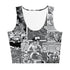 Women's Graffiti Crop Top feat B&W Comic Stykonz 1 - Stykonz Graffiti Streetwear