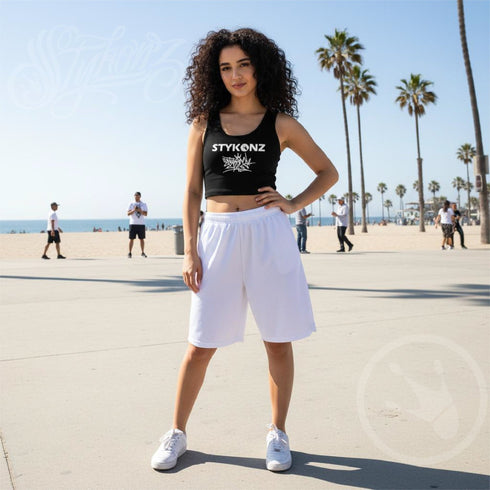 Women's Graffiti Crop Top feat B&W Stykonz Crown Central - Stykonz Graffiti Streetwear