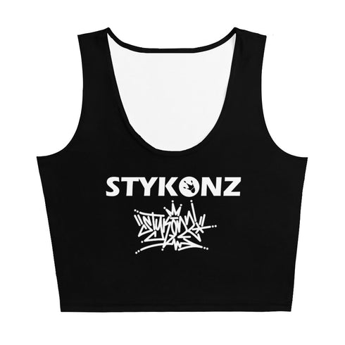 Women's Graffiti Crop Top feat B&W Stykonz Crown Central - Stykonz Graffiti Streetwear
