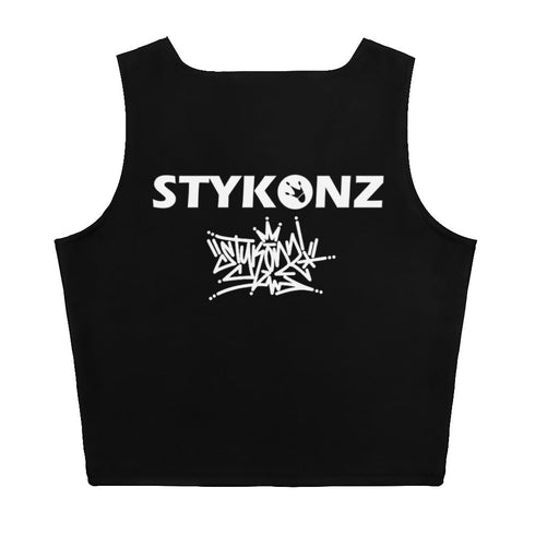 Women's Graffiti Crop Top feat B&W Stykonz Crown Central - Stykonz Graffiti Streetwear