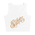 Women's Graffiti Crop Top feat Gold on White Scriptkonz - Stykonz Graffiti Streetwear