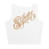 Women's Graffiti Crop Top feat Gold on White Scriptkonz - Stykonz Graffiti Streetwear