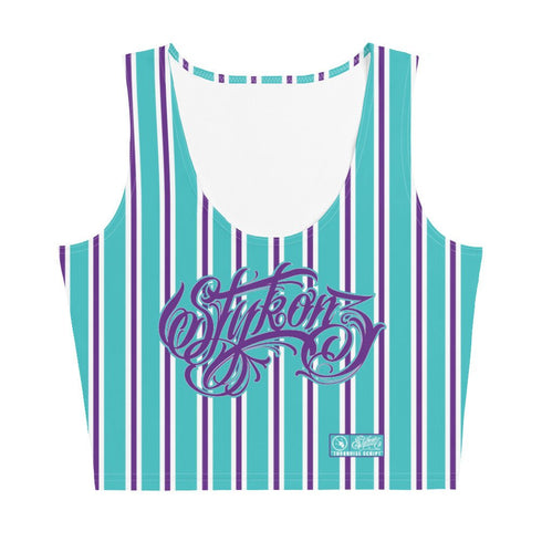 Women's Graffiti Crop Top feat Stykonz Candy Turquoise Script - Stykonz Graffiti Streetwear