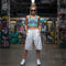 Women's Graffiti Crop Top feat Stykonz Candy Turquoise Script - Stykonz Graffiti Streetwear