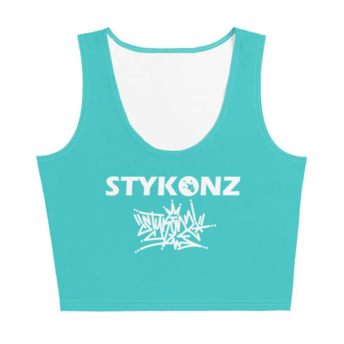 Women's Graffiti Crop Top feat Turquoise Stykonz Crown - Stykonz Graffiti Streetwear