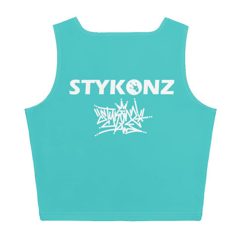 Women's Graffiti Crop Top feat Turquoise Stykonz Crown - Stykonz Graffiti Streetwear