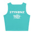 Women's Graffiti Crop Top feat Turquoise Stykonz Crown - Stykonz Graffiti Streetwear