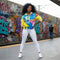 Women’s Graffiti Cropped Windbreaker – 90’s Elements Throw Ups & Tags | Stykonz Hip - Hop Streetwear Jacket - Stykonz Graffiti Streetwear