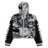 Women’s Graffiti Cropped Windbreaker – B&W Comic Stykonz 1 | Hip - Hop Streetwear Jacket - Stykonz Graffiti Streetwear