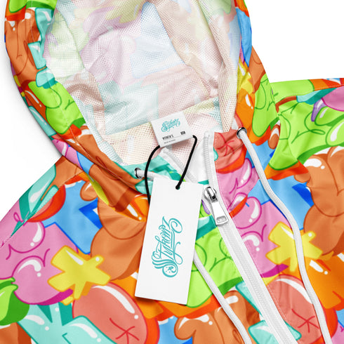 Women’s Graffiti Cropped Windbreaker – Candy | Stykonz Hip - Hop Streetwear Jacket - Stykonz Graffiti Streetwear