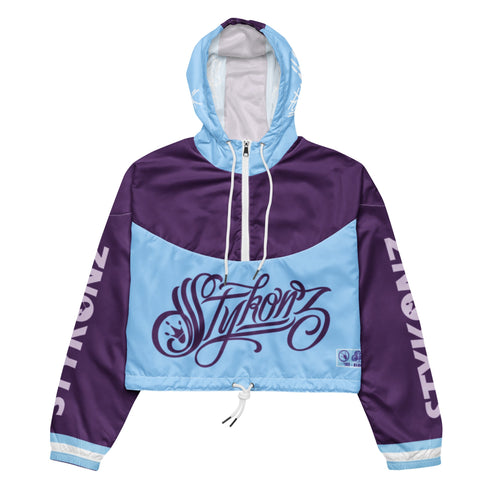 Women’s Graffiti Cropped Windbreaker – Ice - Block | Stykonz Hip - Hop Streetwear Jacket - Stykonz Graffiti Streetwear
